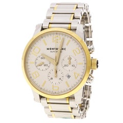 Used Montblanc Silver Stainless Steel & Yellow Gold Timewalker Chronograph Wristwatch