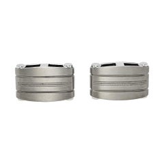 Montblanc Silver Tone Rectangular Titanium Cufflinks