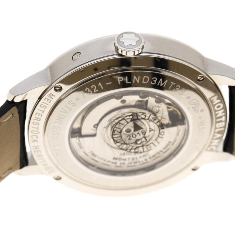 Montblanc Silver White Stainless Steel Heritage Spirit 111620 Men's Wristwatch 4 2