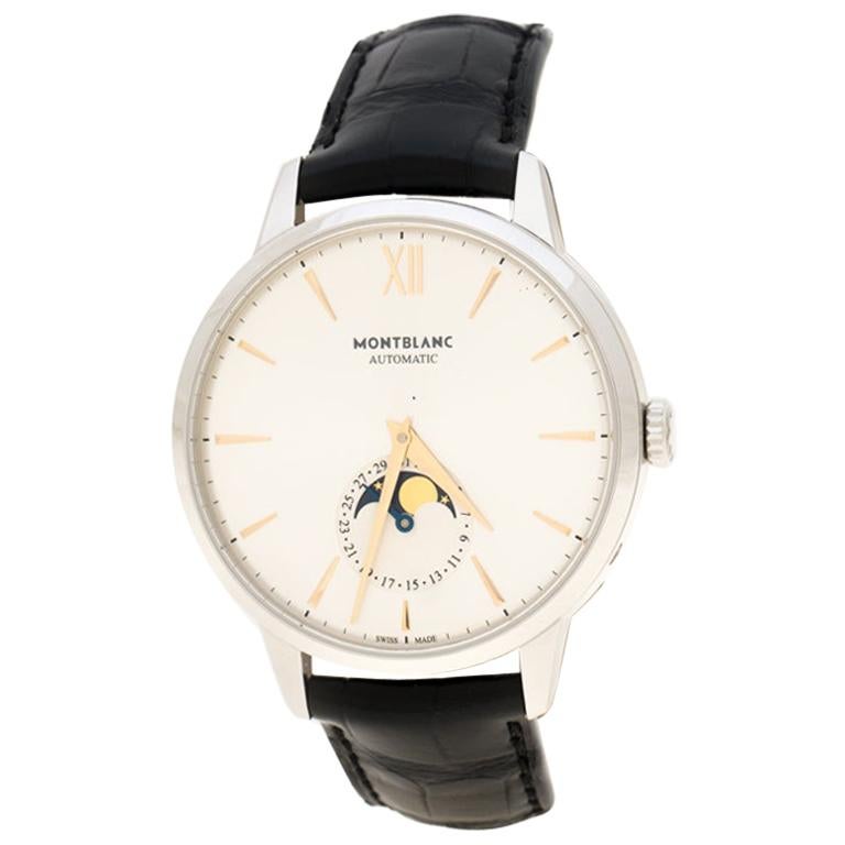 Montblanc Silver White Stainless Steel Heritage Spirit 111620 Men's Wristwatch 4