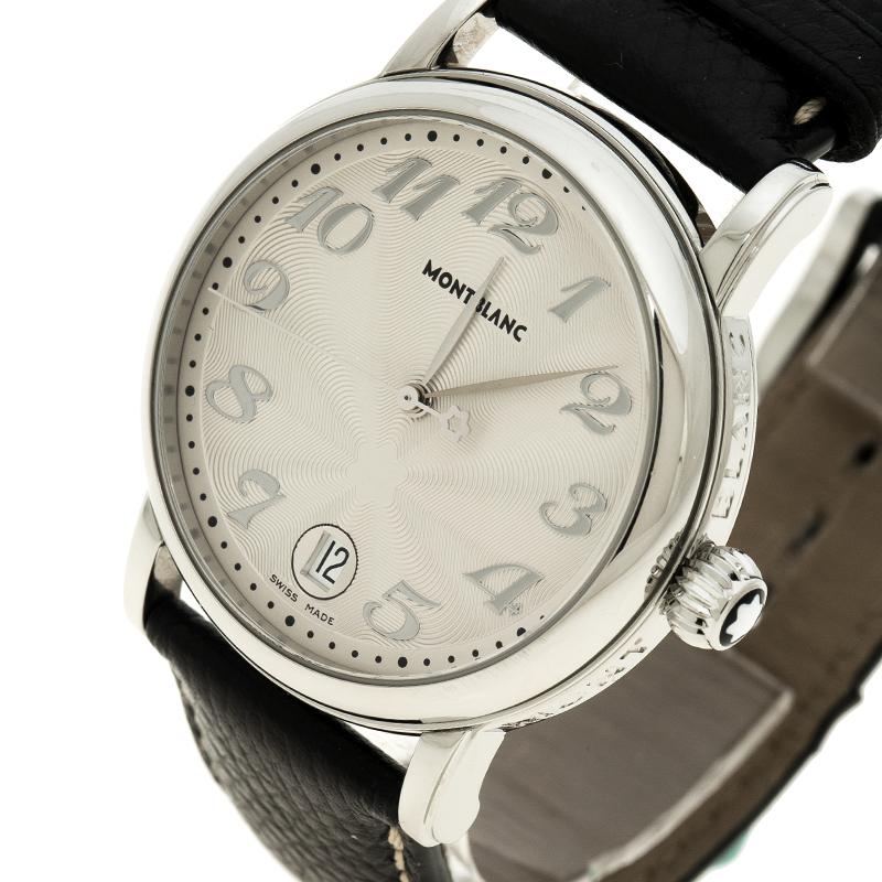 From the house of MontBlanc comes this classic wristwatch that has been crafted with intricacy to mirror a timeless appearance. Featuring a lush textured dial that is paired with an elegant leather strap this timepiece makes for an evergreen