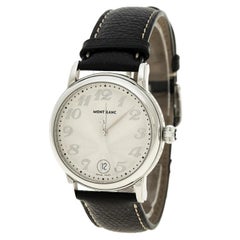 MontBlanc Silver White Stainless Steel Meisterstuck Star 7042 Men's Wristwatch