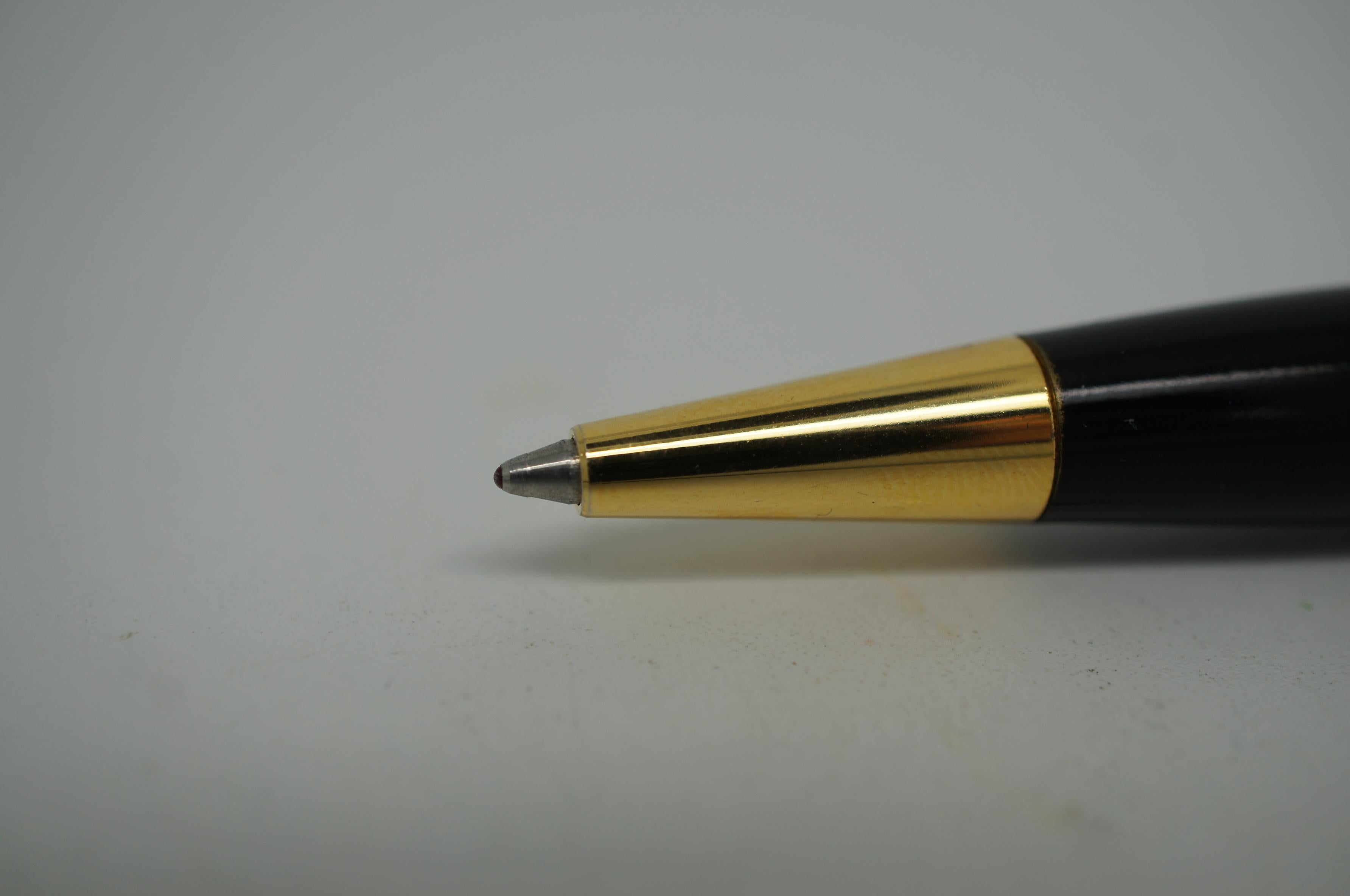 20th Century Montblanc Solitaire Gold & Black Diagonal Stripe Ballpoint Pen