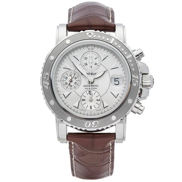 Montblanc Sport Chronograph Stainless Steel Men's 35777 at 1stDibs