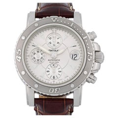 Montblanc Sport Chronograph steel case and leather bracelet