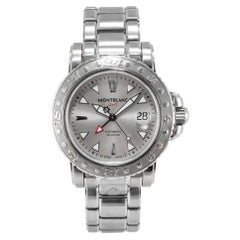 Montblanc Sport Gmt 41MM 7061 Orologio automatico con quadrante argentato e acciaio inossidabile