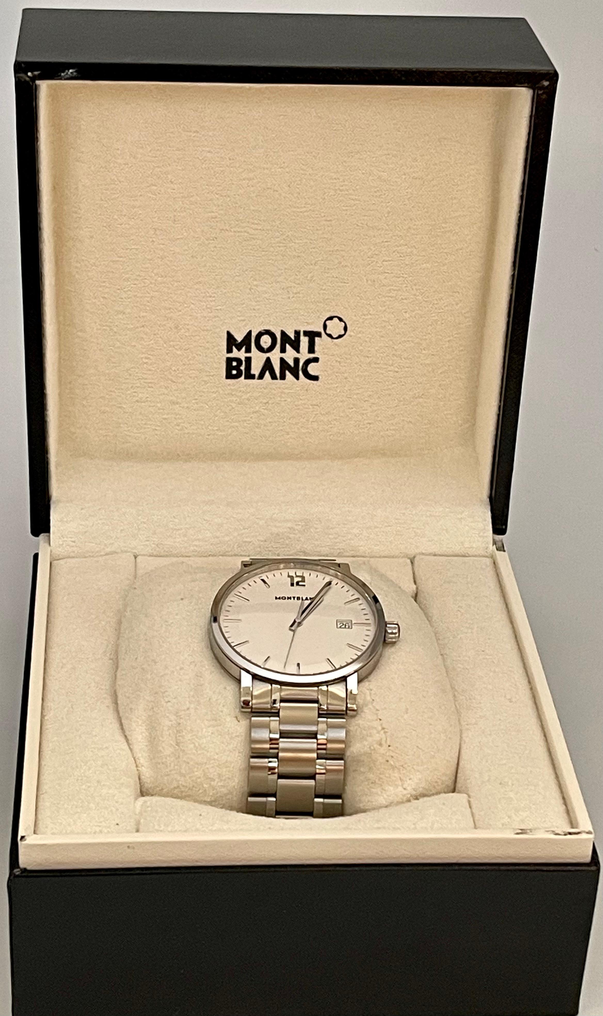 Montblanc Stainless Steel Silver Dial Men's Watch 7093, Summit 113493, Box 2