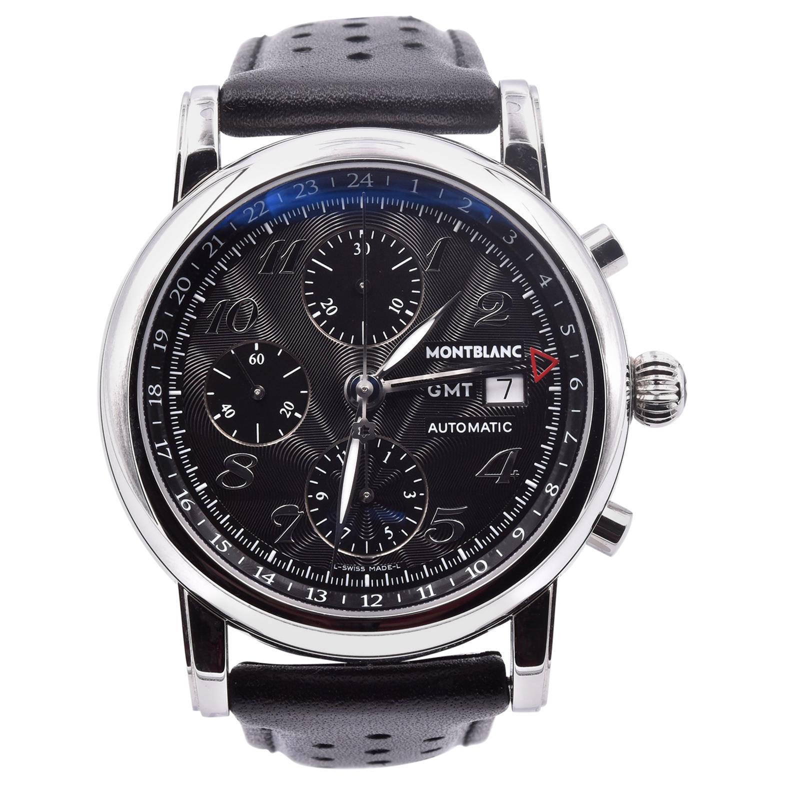 Montblanc Stainless Steel Star Chronograph GMT Watch Ref. 7067