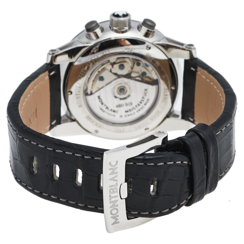 Montblanc Stainless Steel Titanium Leather ChronoVoyager Men's Wristwatch 43 mm 2