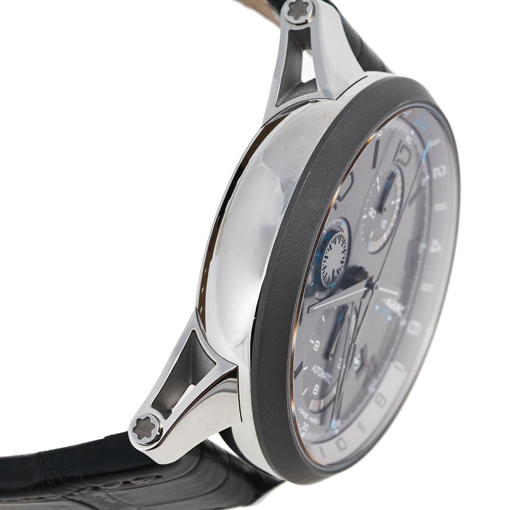 Montblanc Stainless Steel Titanium Leather ChronoVoyager Men's Wristwatch 43 mm 4