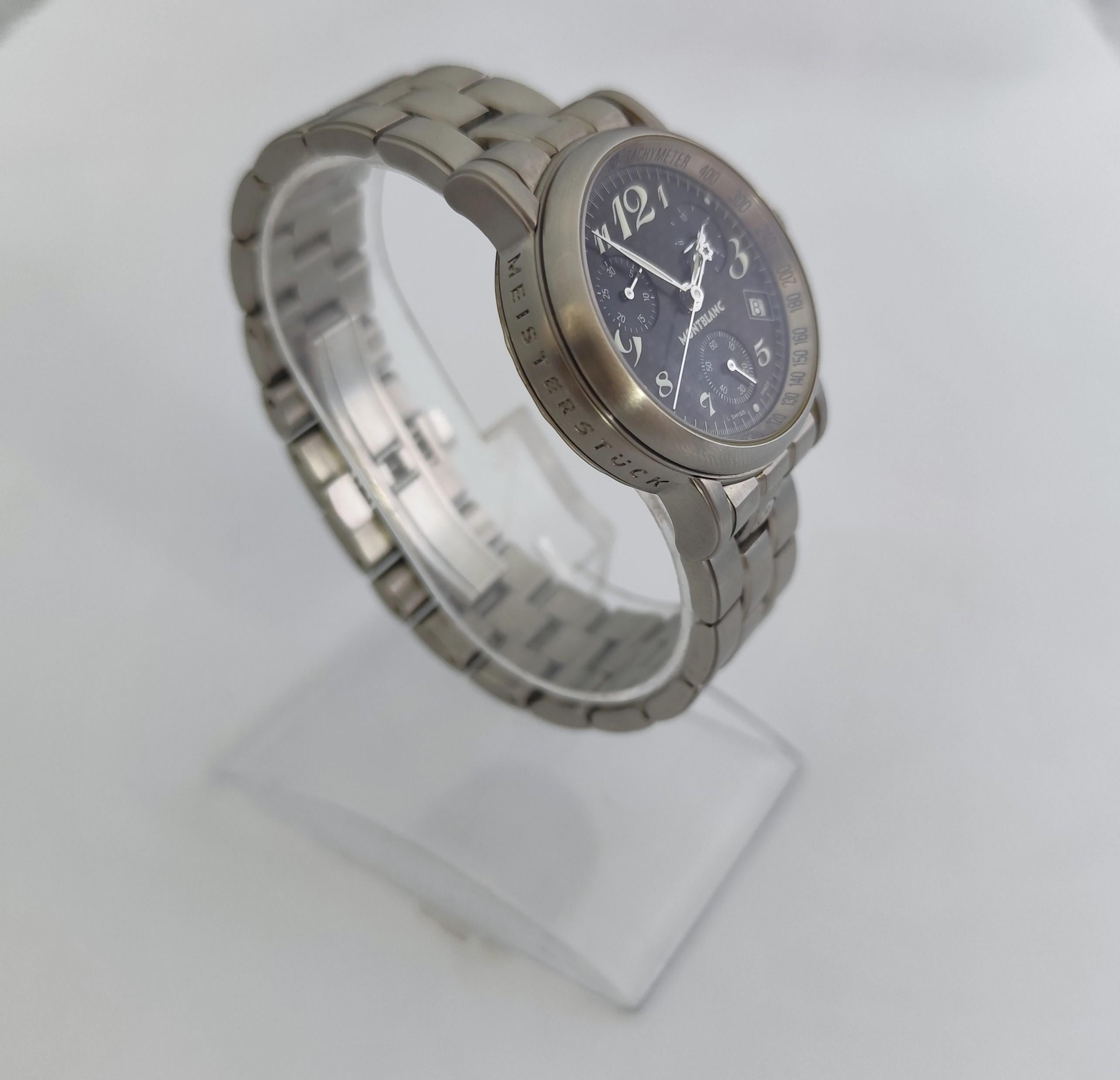 Montblanc Star Cronógrafo Star 7038 Esfera Negra Cronógrafo Acero Inoxidable Wat en venta 7