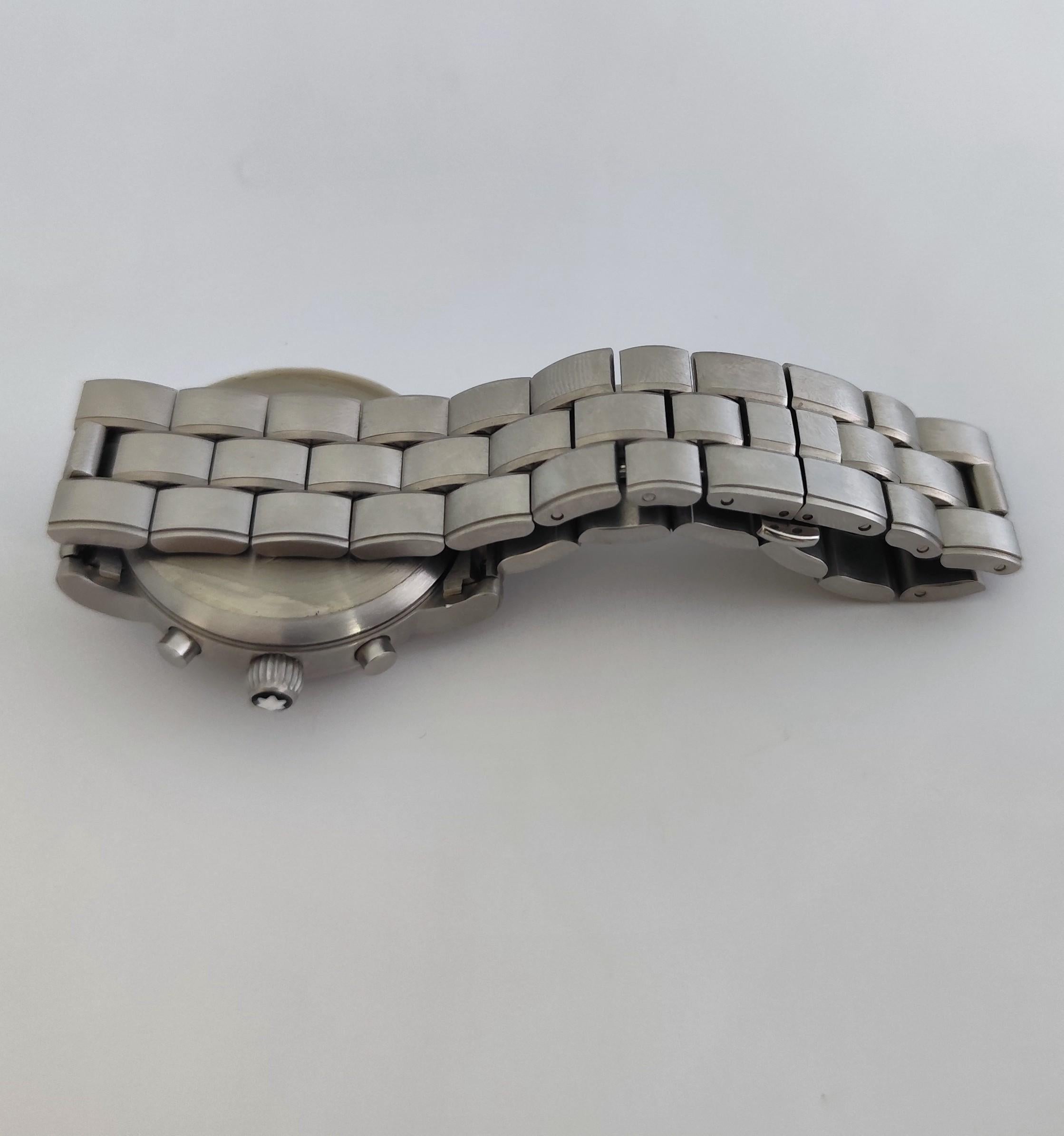 Montblanc Star Cronógrafo Star 7038 Esfera Negra Cronógrafo Acero Inoxidable Wat en venta 9