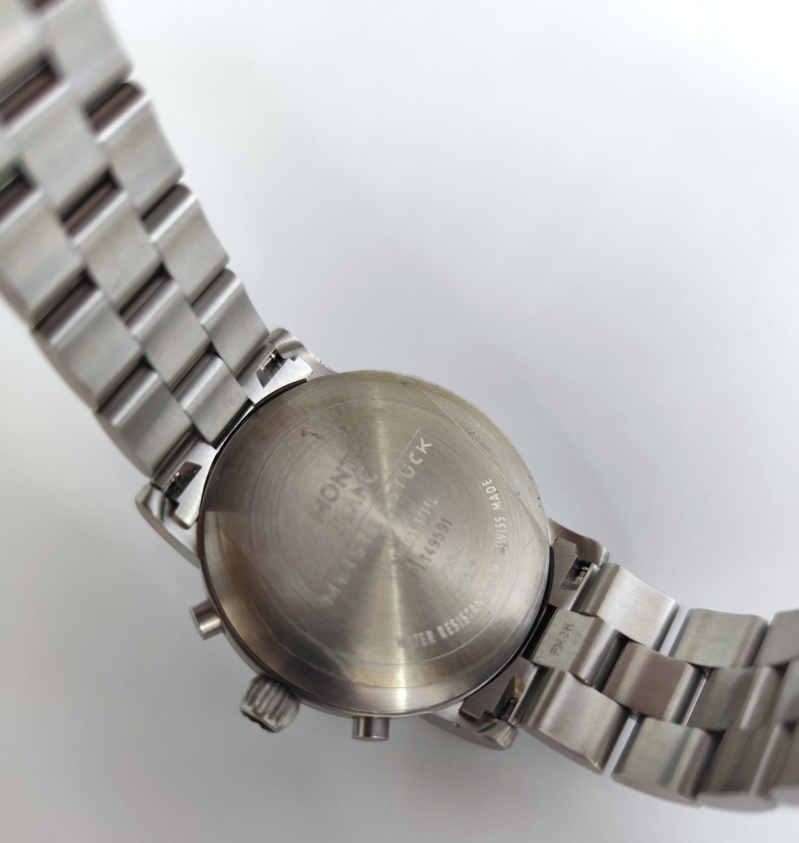 Montblanc Star Cronógrafo Star 7038 Esfera Negra Cronógrafo Acero Inoxidable Wat en venta 10