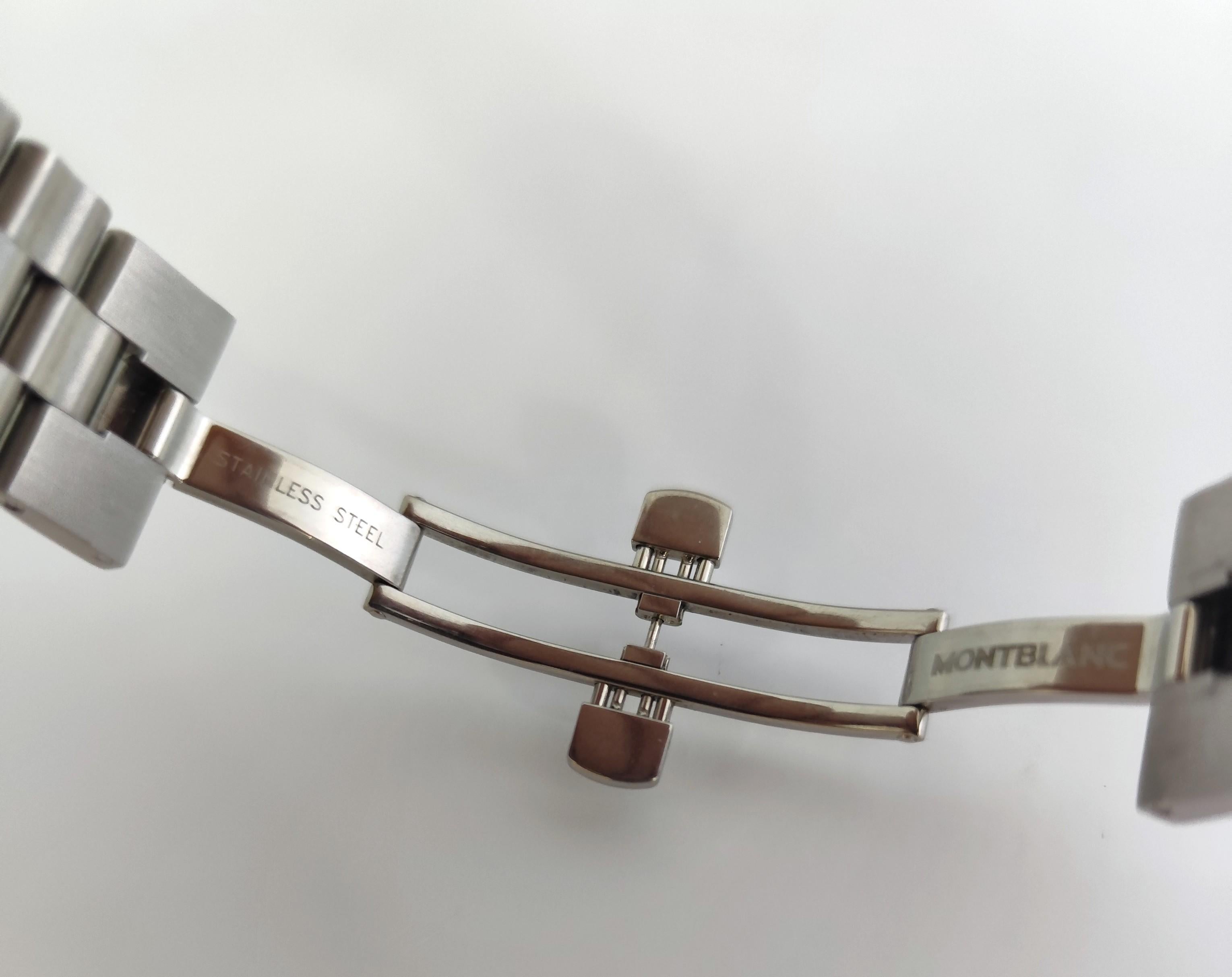 Montblanc Star Cronógrafo Star 7038 Esfera Negra Cronógrafo Acero Inoxidable Wat en venta 12