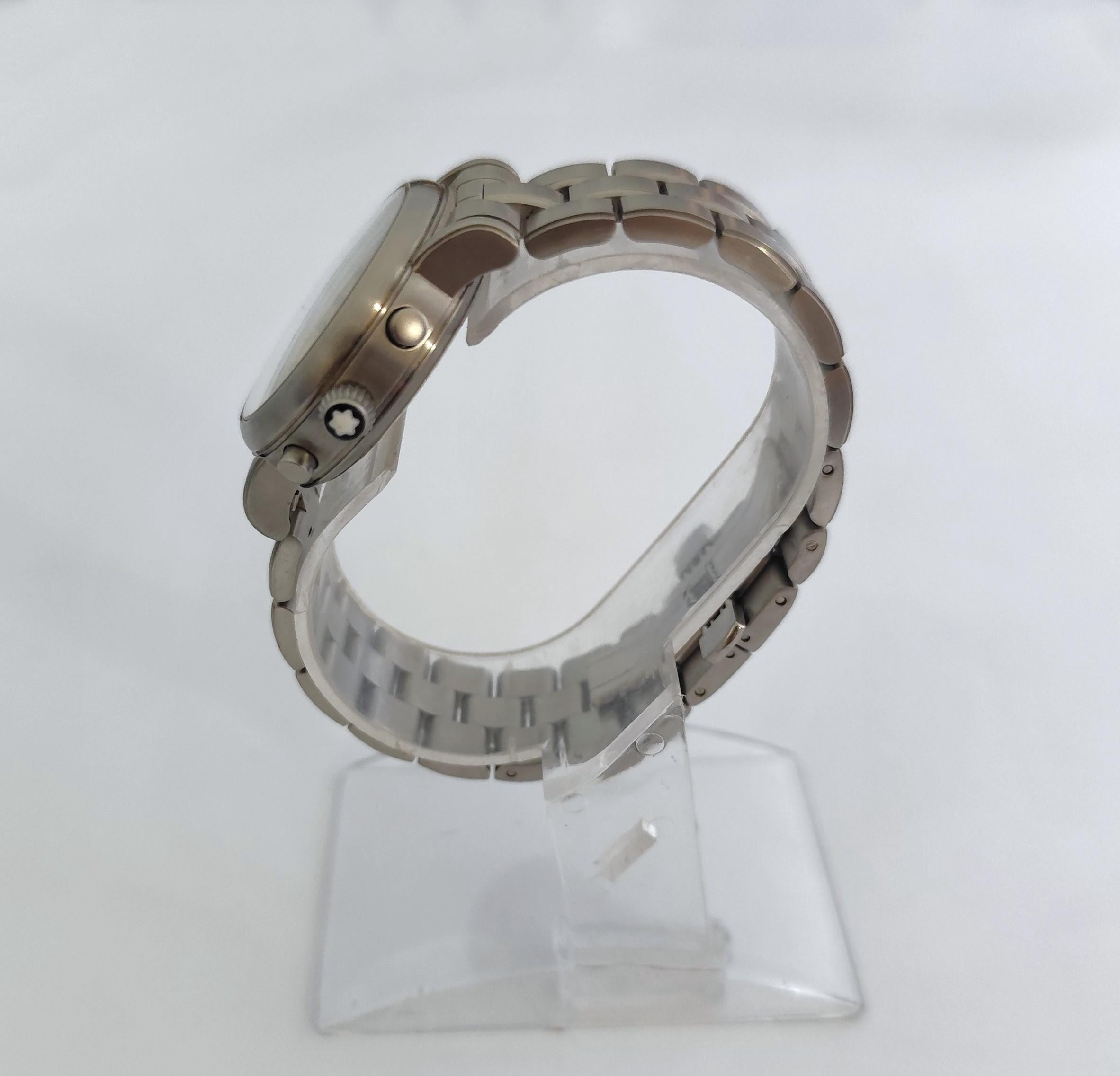 Montblanc Star Cronógrafo Star 7038 Esfera Negra Cronógrafo Acero Inoxidable Wat en venta 3