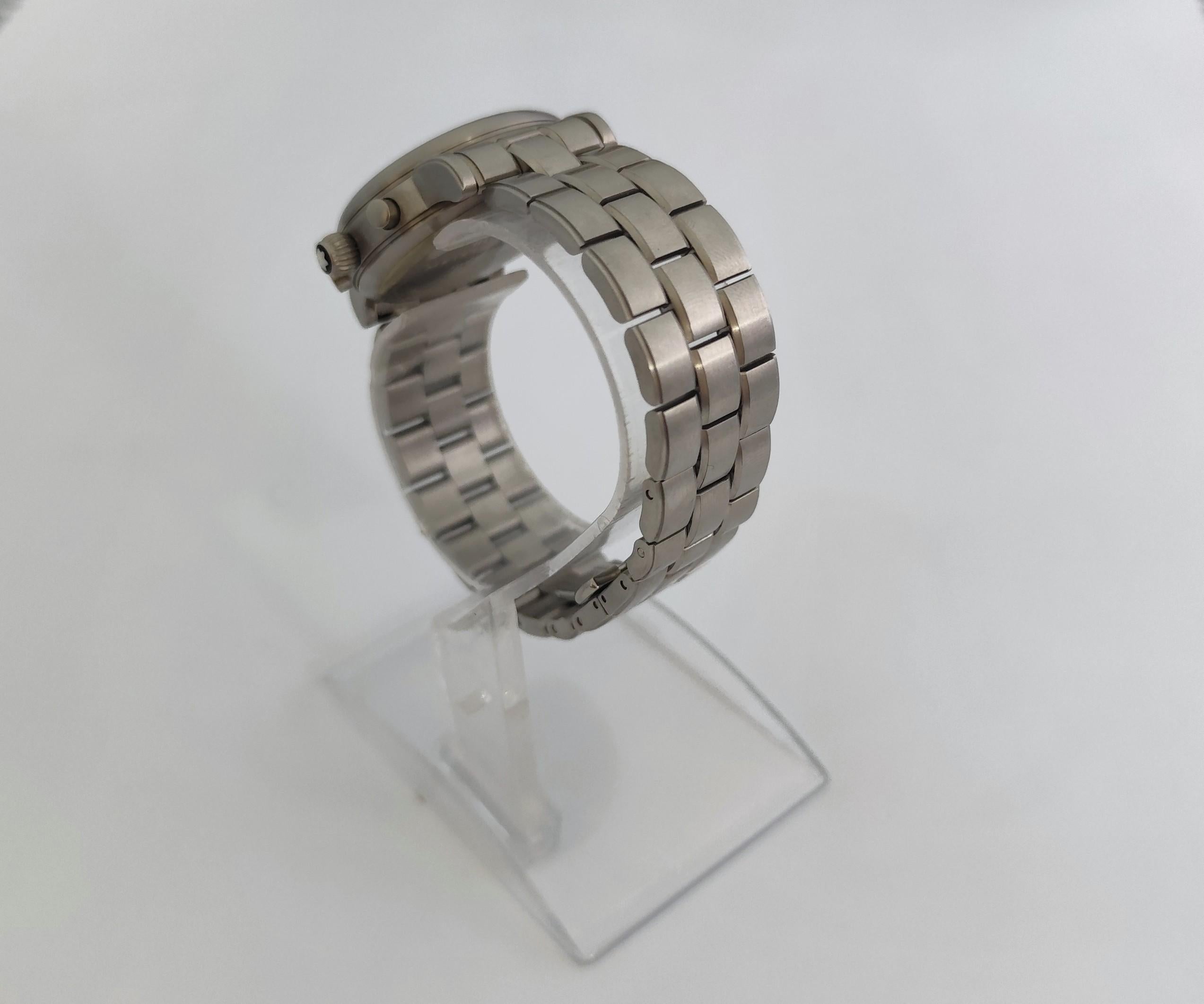 Montblanc Star Cronógrafo Star 7038 Esfera Negra Cronógrafo Acero Inoxidable Wat en venta 4