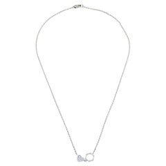 Montblanc Star Diamond Heart Charm 18K White Gold Necklace