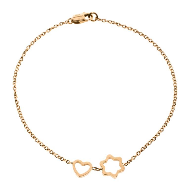 Montblanc Star Heart Charm 18k Rose Gold Bracelet