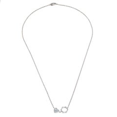 Montblanc Star Heart Charm Diamond 18K White Gold Necklace