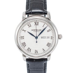Montblanc Star Legacy 39MM 128686 Weißes Zifferblatt Tag Datum Stahl Automatikuhr