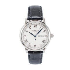 Montblanc Star Legacy 39MM 128686 Weißes Zifferblatt Tag Datum Stahl Automatikuhr