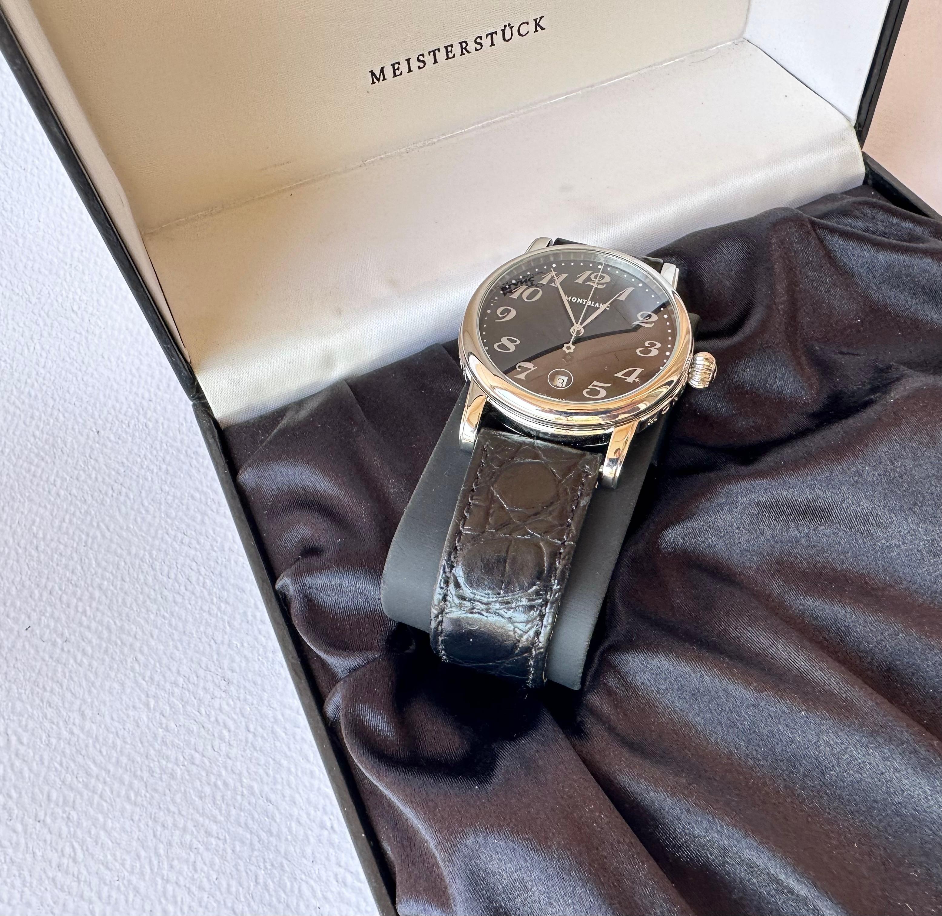 Montblanc Star Meisterstuck Star Date 7072 Watch Boxed For Sale 14