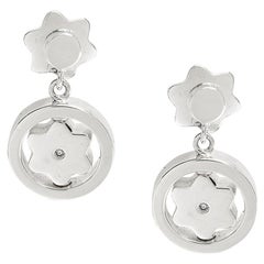 Montblanc Star Signet Collection Silver Dangle Stud Earrings