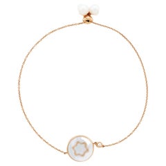 Montblanc Bracelet étoile en or rose 18 carats avec perles de culture et nacre