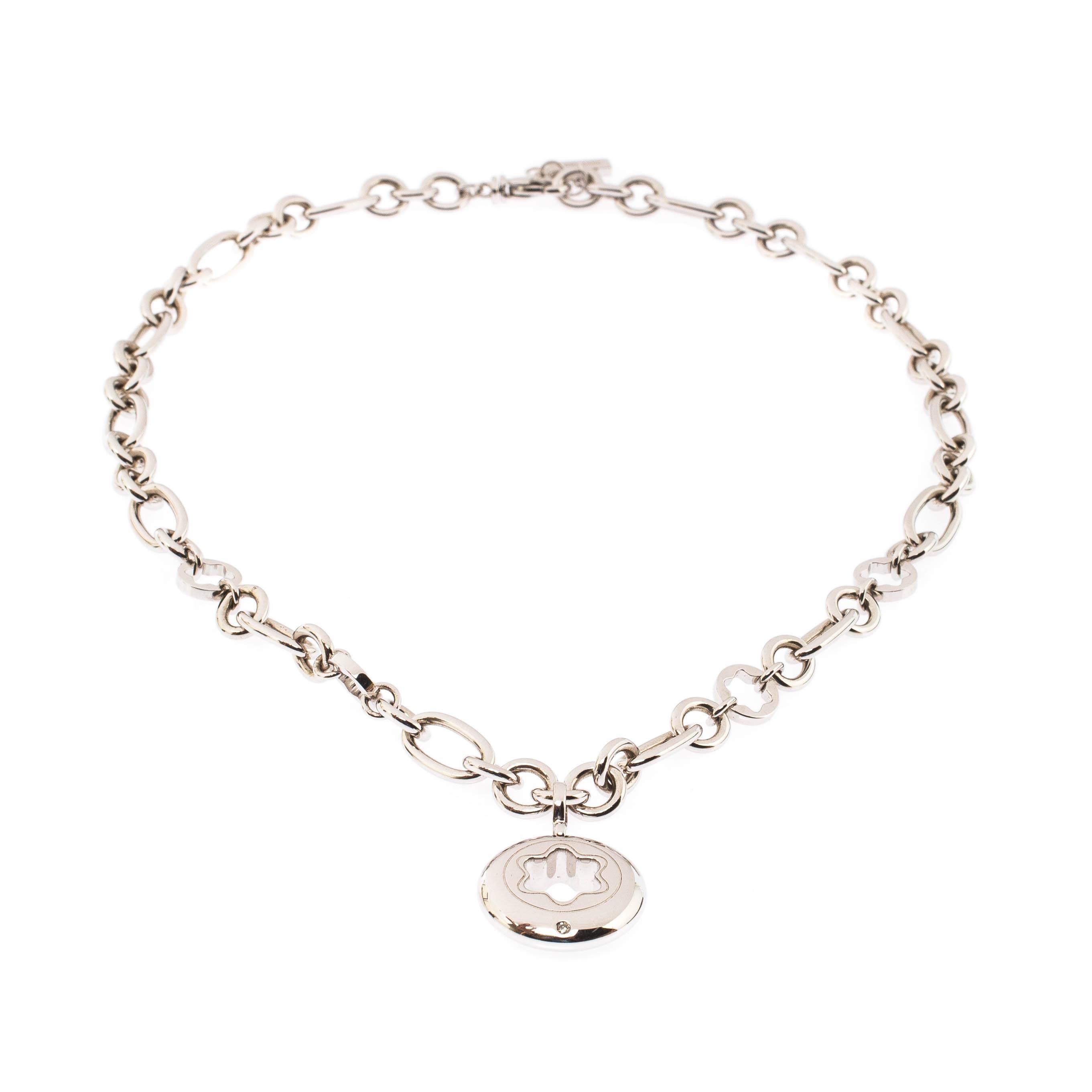 Montblanc Star Signet Silver Chain Link Pendant Necklace For Sale at 1stDibs montblanc star necklace montblanc star signet necklace montblanc necklace women s