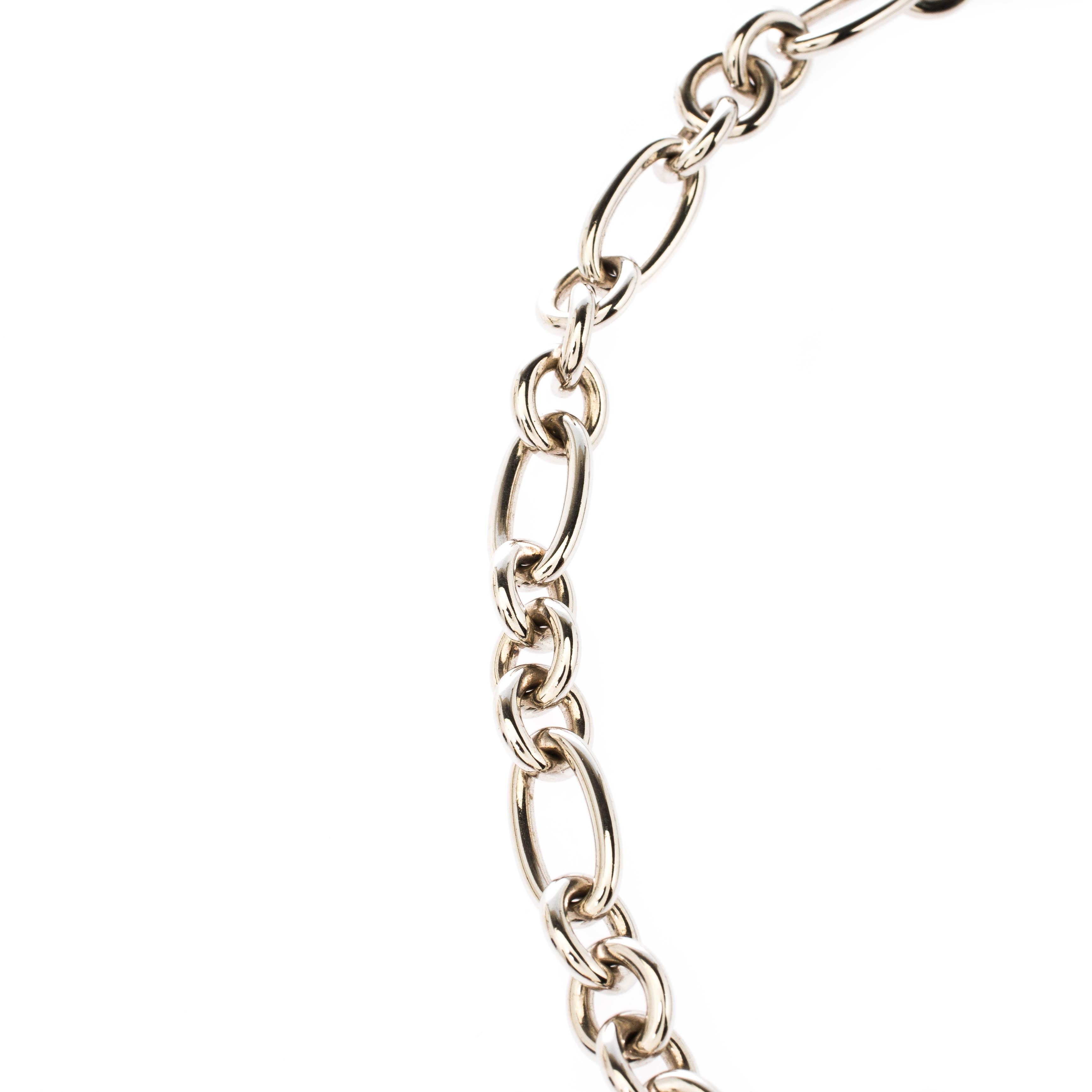 Contemporary Montblanc Star Signet Silver Chain Link Pendant Necklace