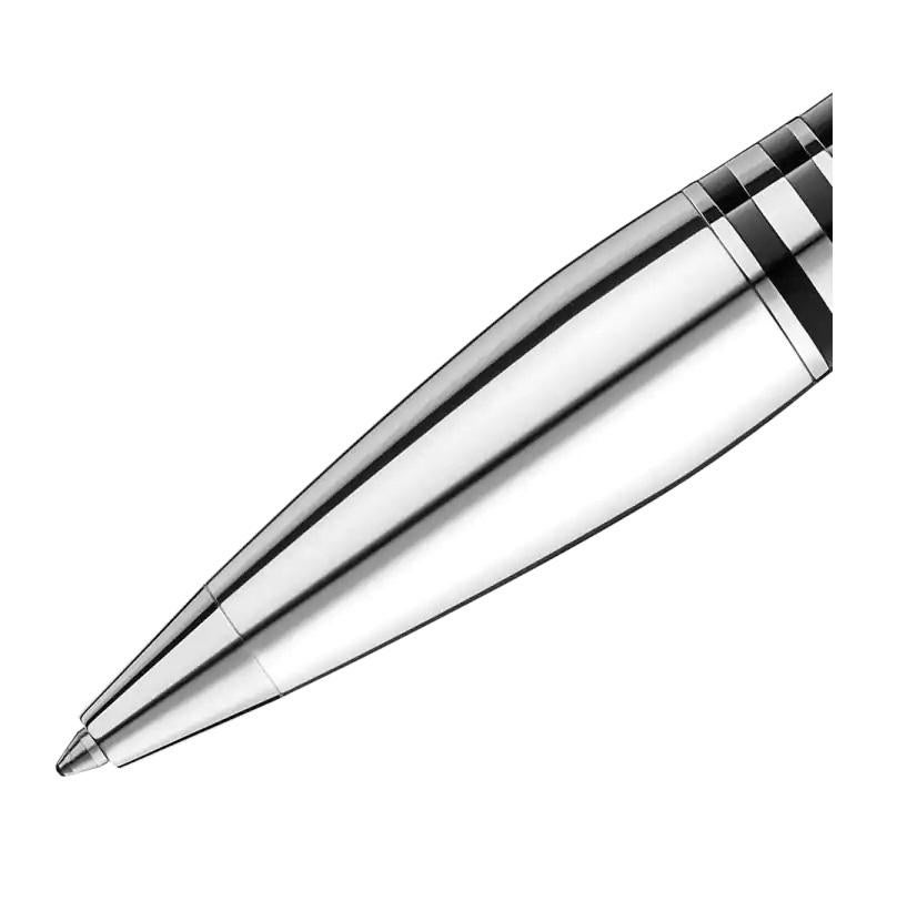Features
Clip
Platinum-coated clip with embossed Montblanc brand name and individual serial number
Barrel
Black precious resin
Writing System
TYPE
Ballpoint Pen.
118873