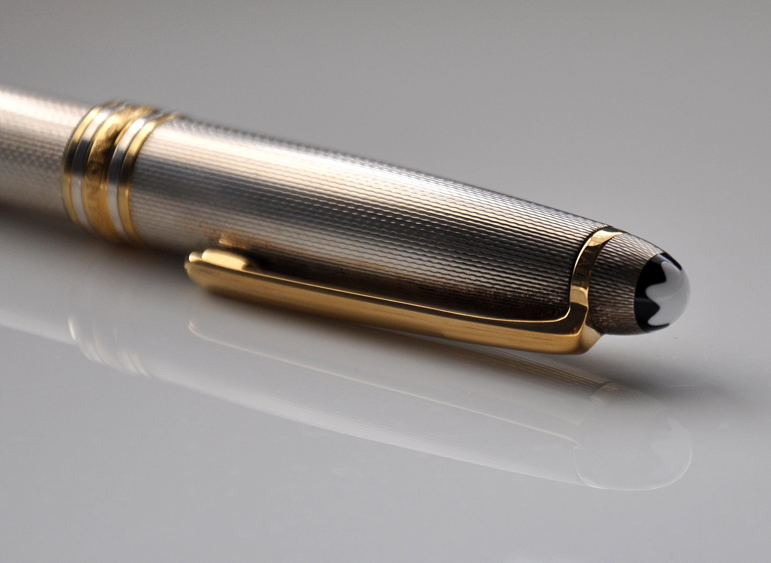 Matita Montblanc Sterling Silver Barley Corn 165 In condizioni buone a Miami, FL