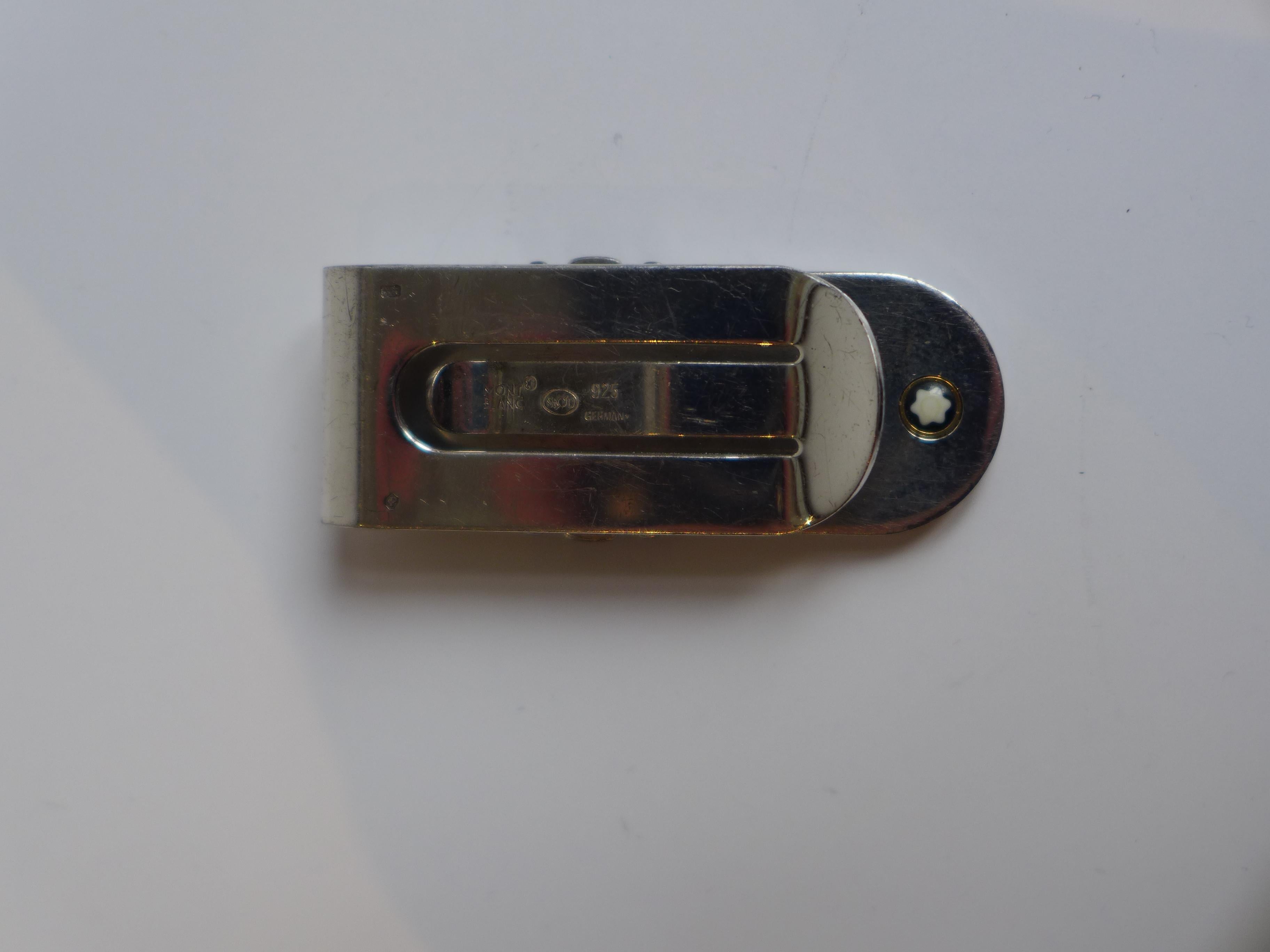 French Montblanc Sterling Silver Money Clip – Elegant Luxury Accessory for Collectors For Sale