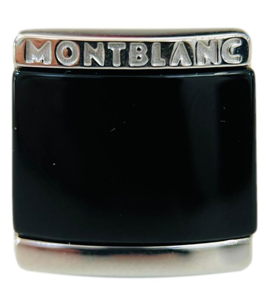 Men's Montblanc Sterling Silver & Onyx Cufflinks  For Sale