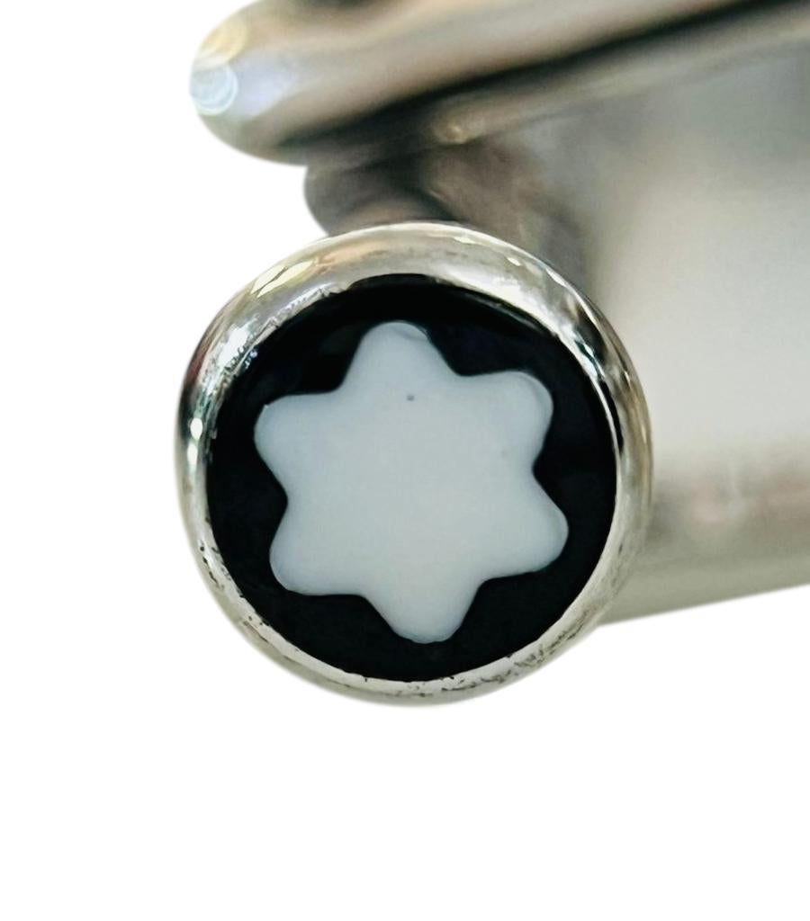 Montblanc Sterling Silver & Onyx Cufflinks  For Sale 1