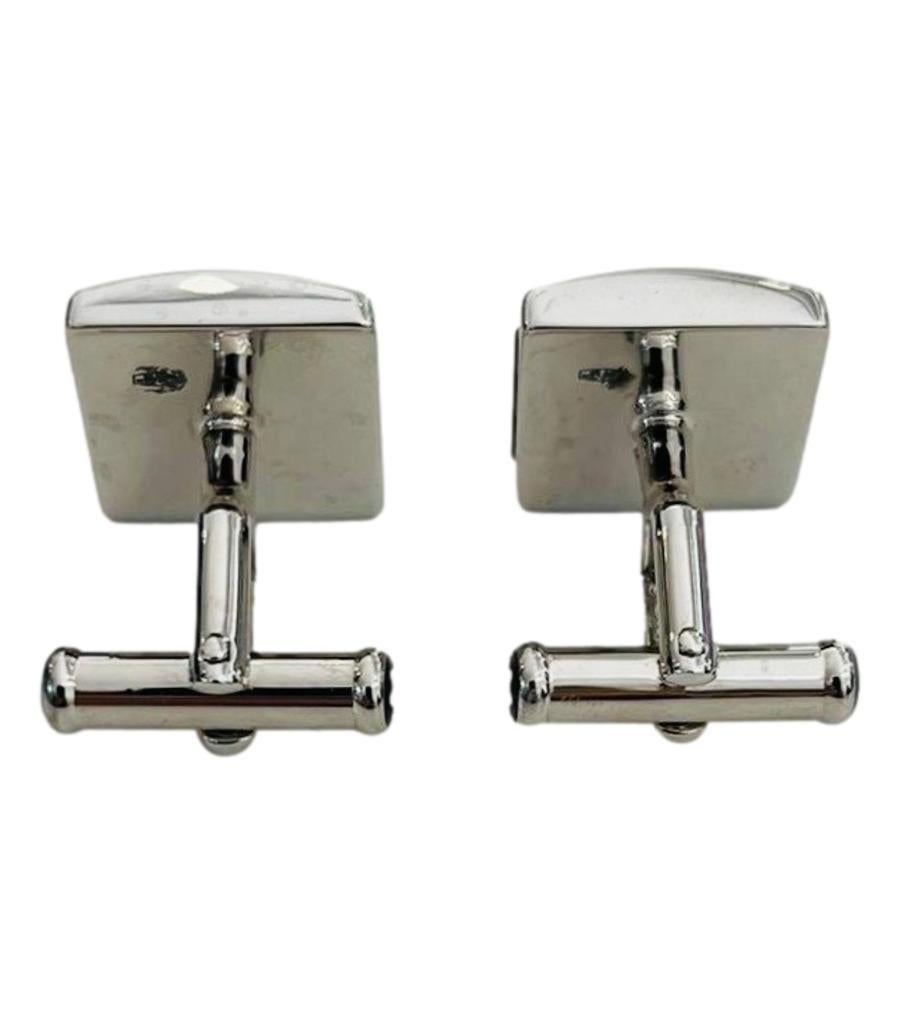 Montblanc Sterling Silver & Onyx Cufflinks  For Sale 2