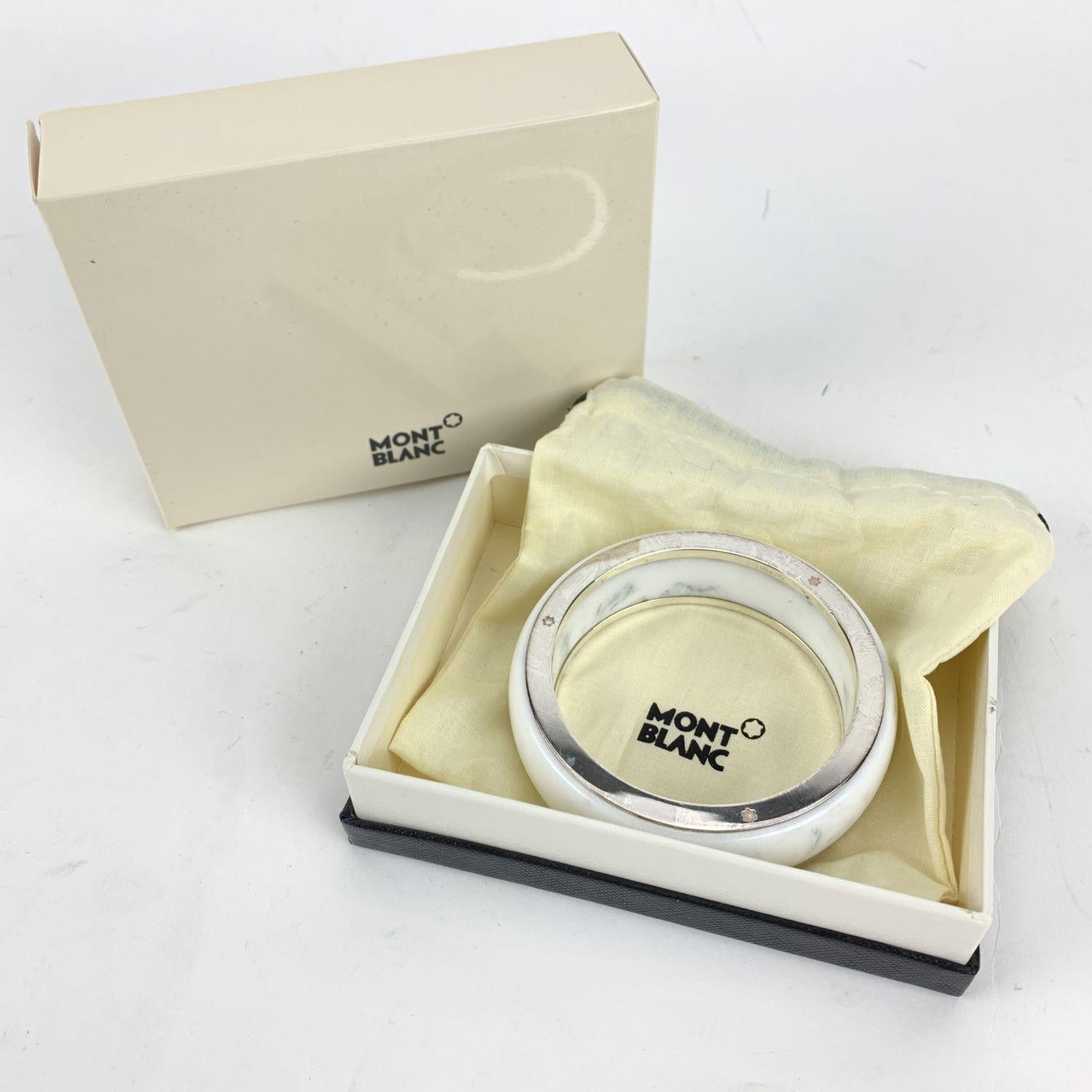 Montblanc Sterling Silver White Les Aimants Bangle Bracelet In Excellent Condition In Rome, Rome