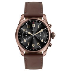 Montblanc Summit 2 Brown Color Steel and Leather Watch 126479