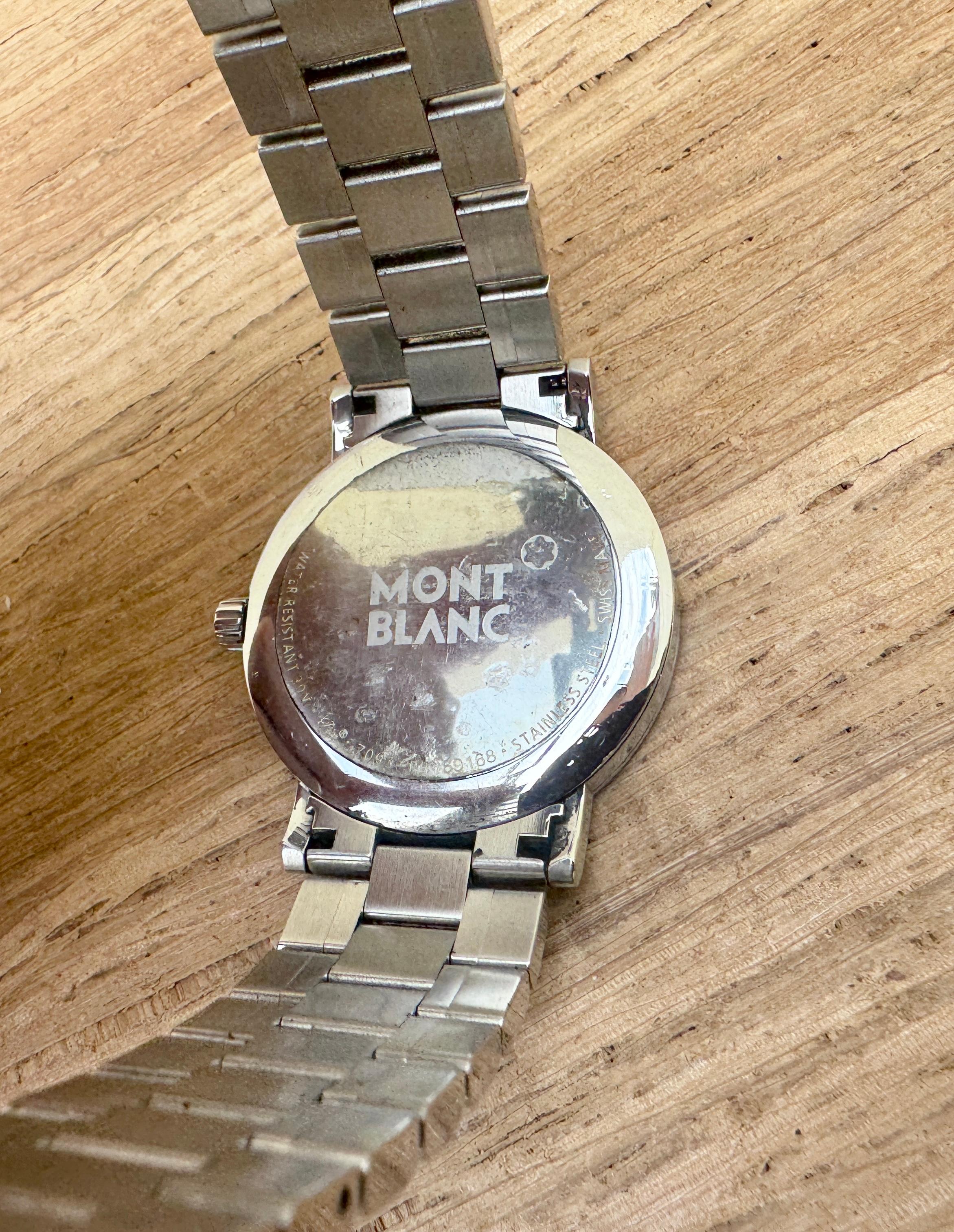 Montblanc Summit 7093 Edelstahl-Uhr mit schwarzem Zifferblatt 2