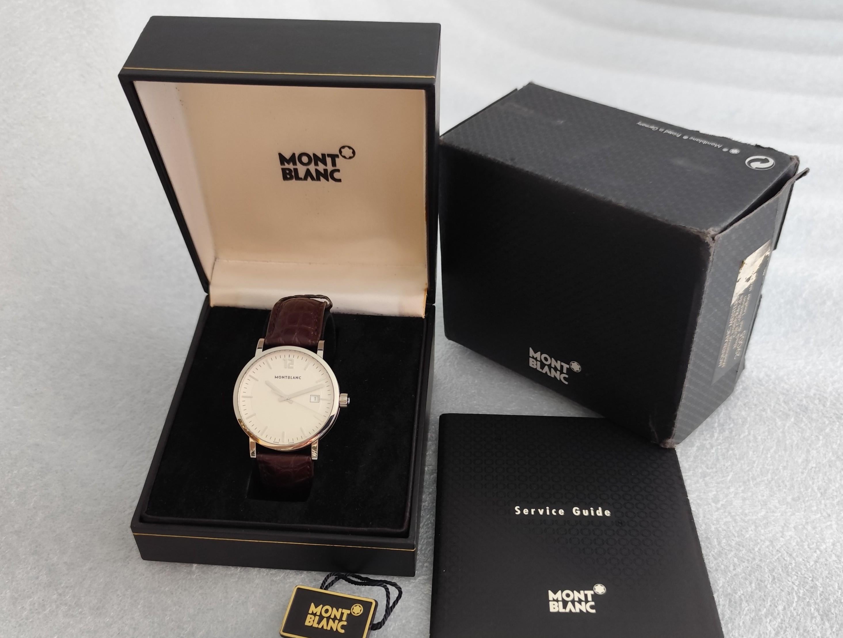 Montblanc Summit 7093 Stainless Steel Watch Full Set For Sale 12