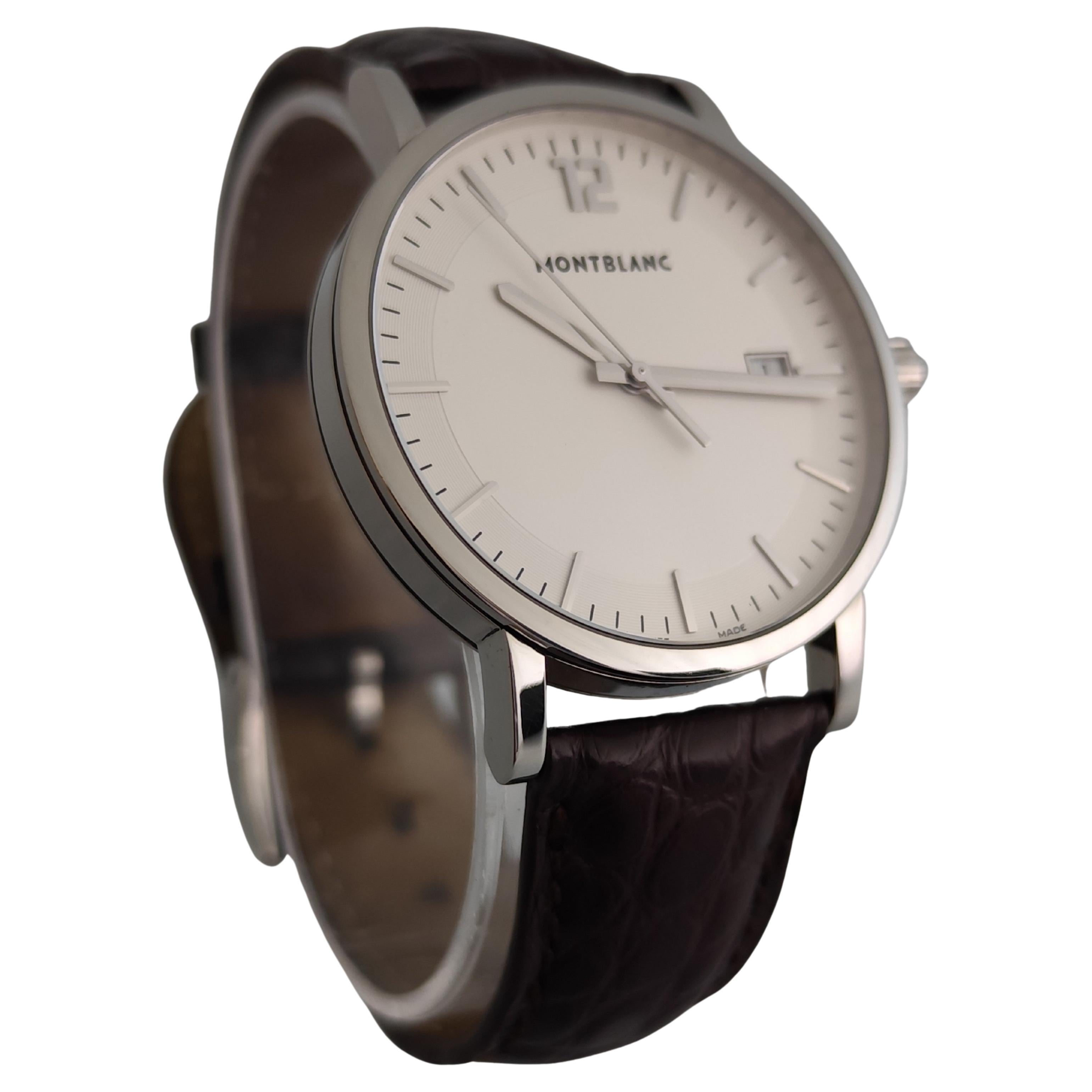 Montblanc Summit 7093 Stainless Steel Watch Full Set In Excellent Condition For Sale In Toronto, CA