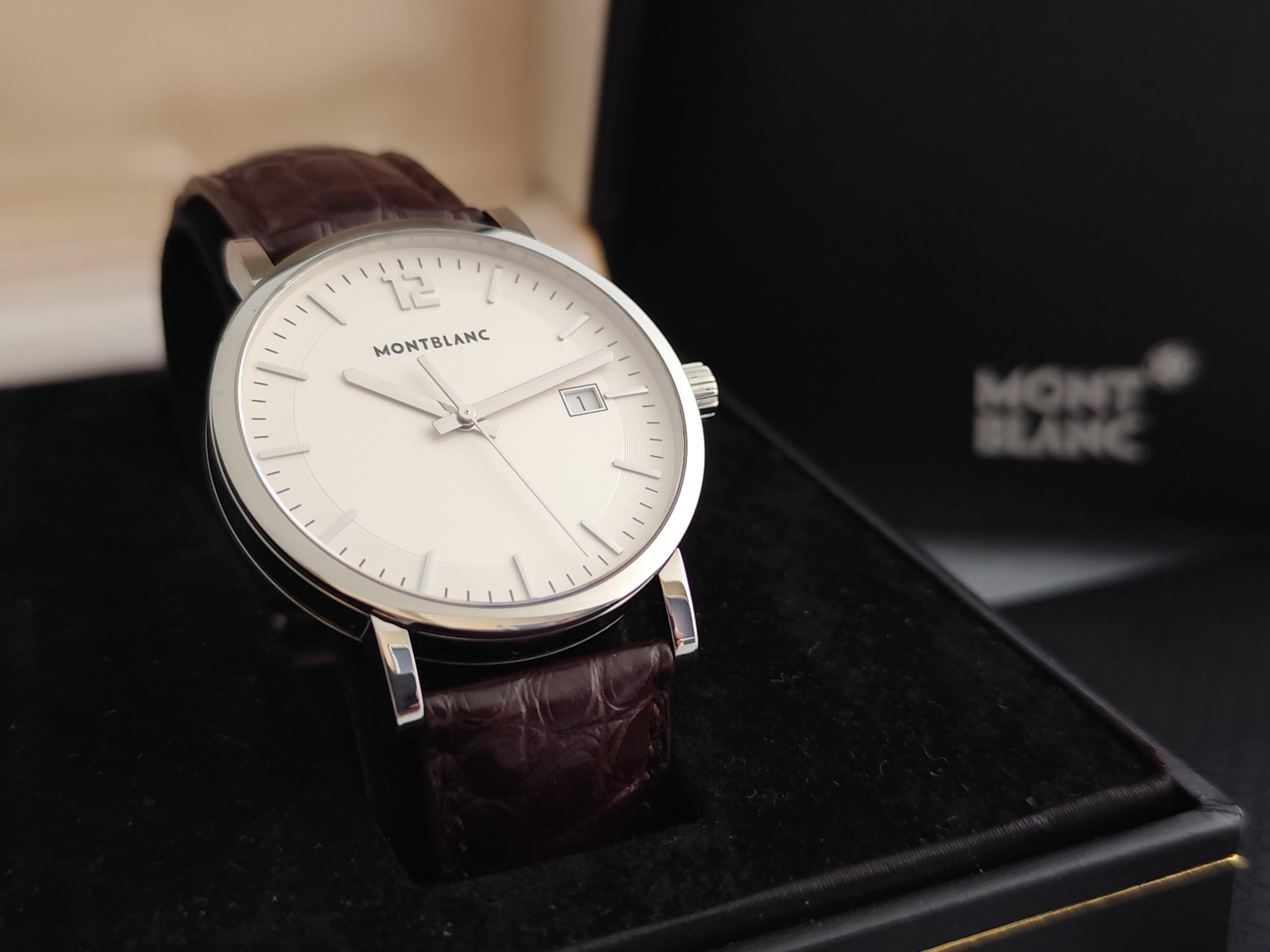 Montblanc Summit 7093 Stainless Steel Watch Full Set For Sale 1