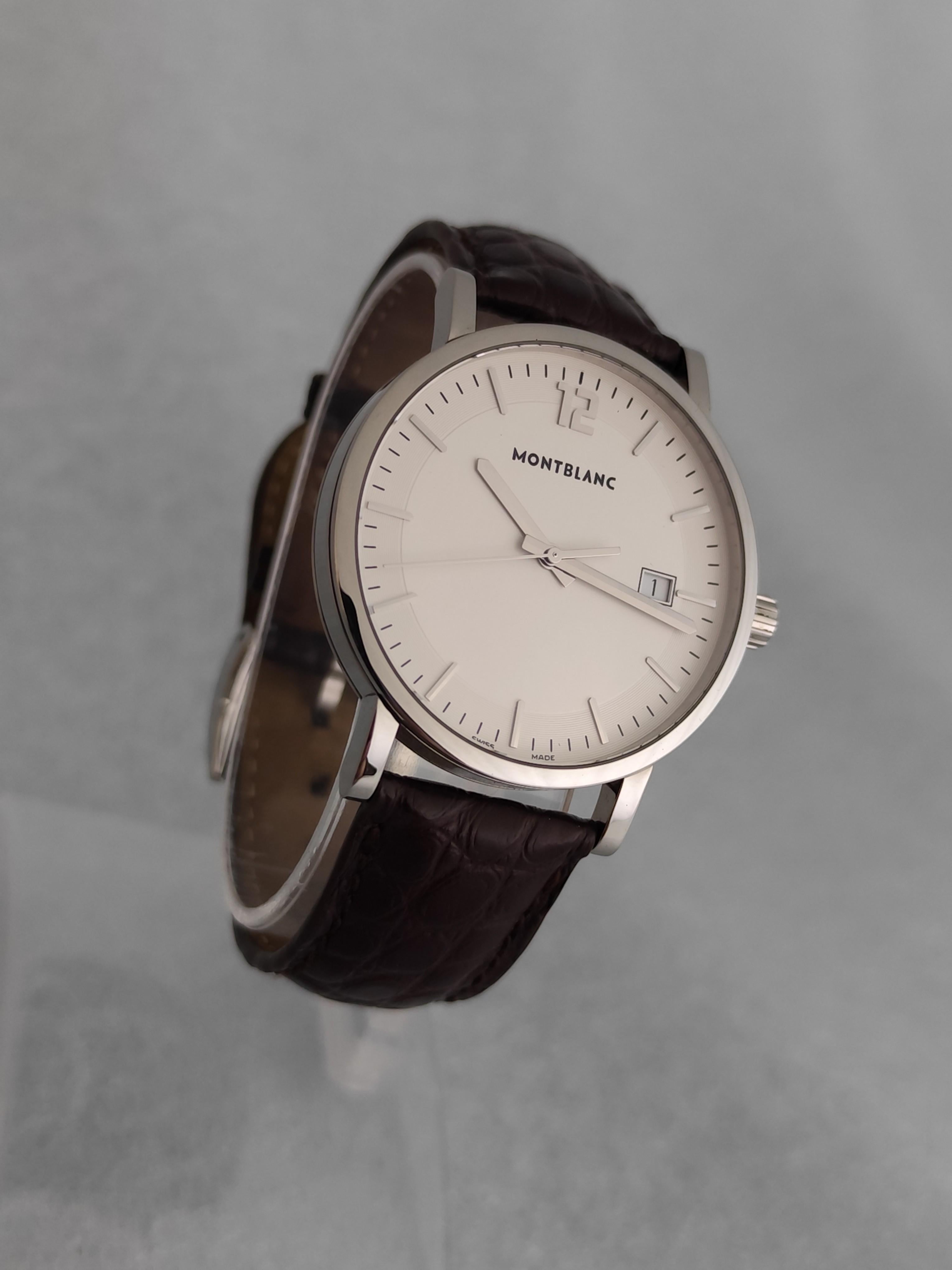 Montblanc Summit 7093 Stainless Steel Watch Full Set For Sale 2