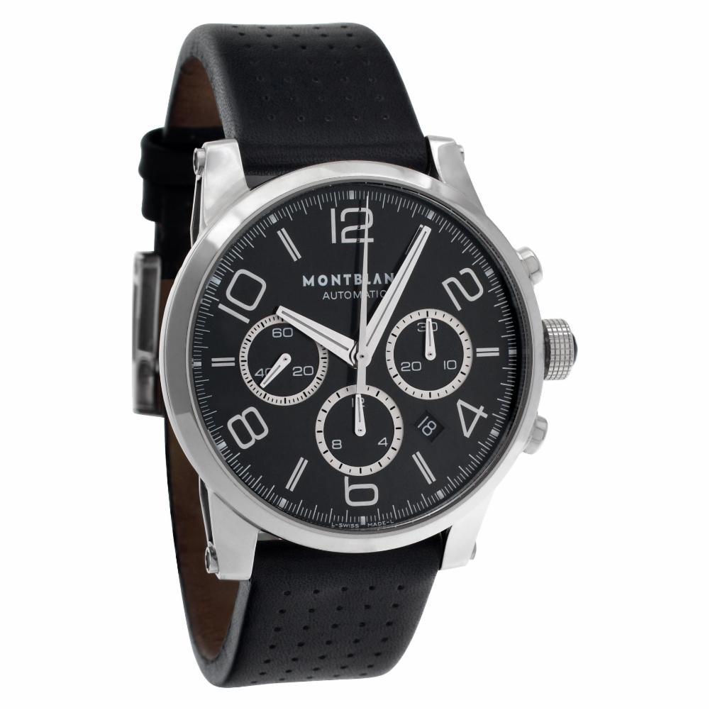Contemporary Montblanc Timewalker 7069, Black Dial, Certified and Warranty For Sale