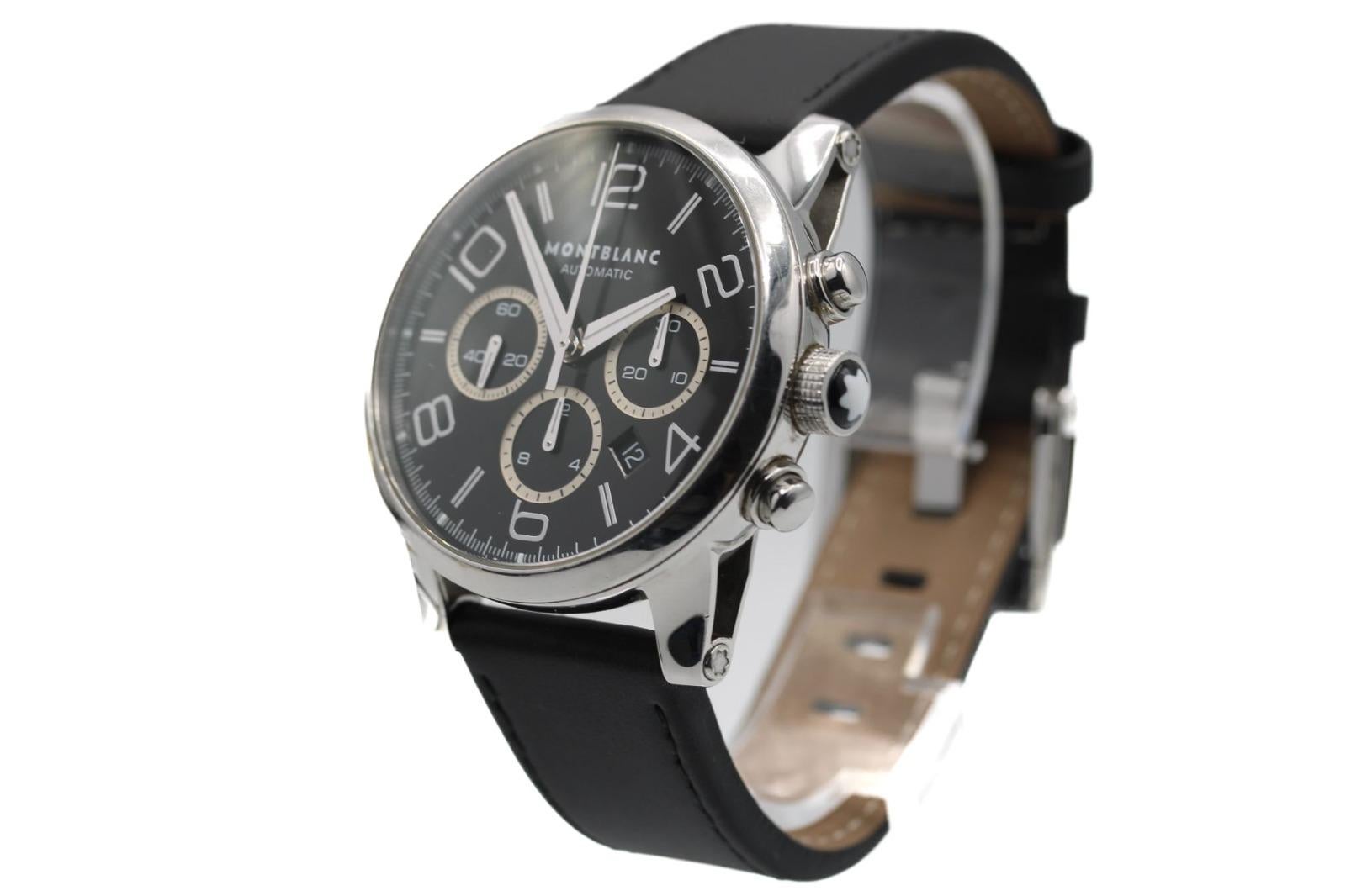 Watch: Montblanc Timewalker Chronograph 36063 Full Set 2007
Stock Number: CHW4836
Price: £1,995

Just arrived in stock and from what we have seen so far, it is presented in perfect working order with what we would say very limited use since being