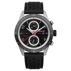 Used MontBlanc TimeWalker Chronograph Steel Black Dial Mens Watch 116096