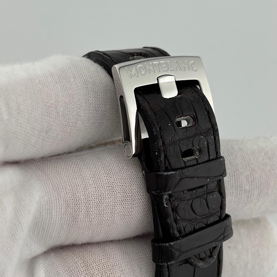 Montblanc Timewalker ChronoVoyager UTC 107065 43mm Acero inoxidable Caja Papel en Bueno estado para la venta en San Diego, CA