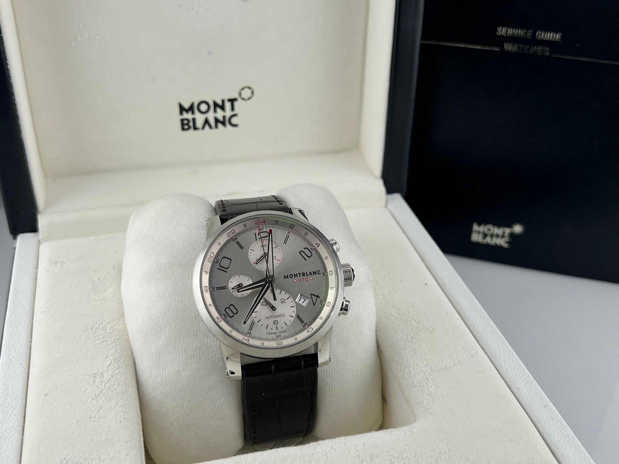 Montblanc Timewalker ChronoVoyager UTC 107065 43mm Acero inoxidable Caja Papel en venta 4