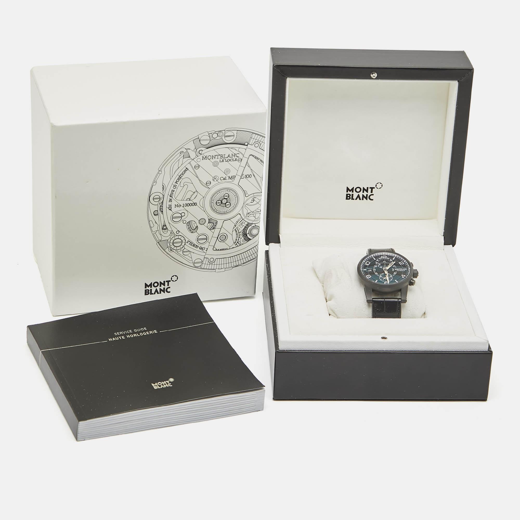 Montblanc Titanium Timewalker Twinfly 106507 Limited Edition Wristwatch 43 mm For Sale 6