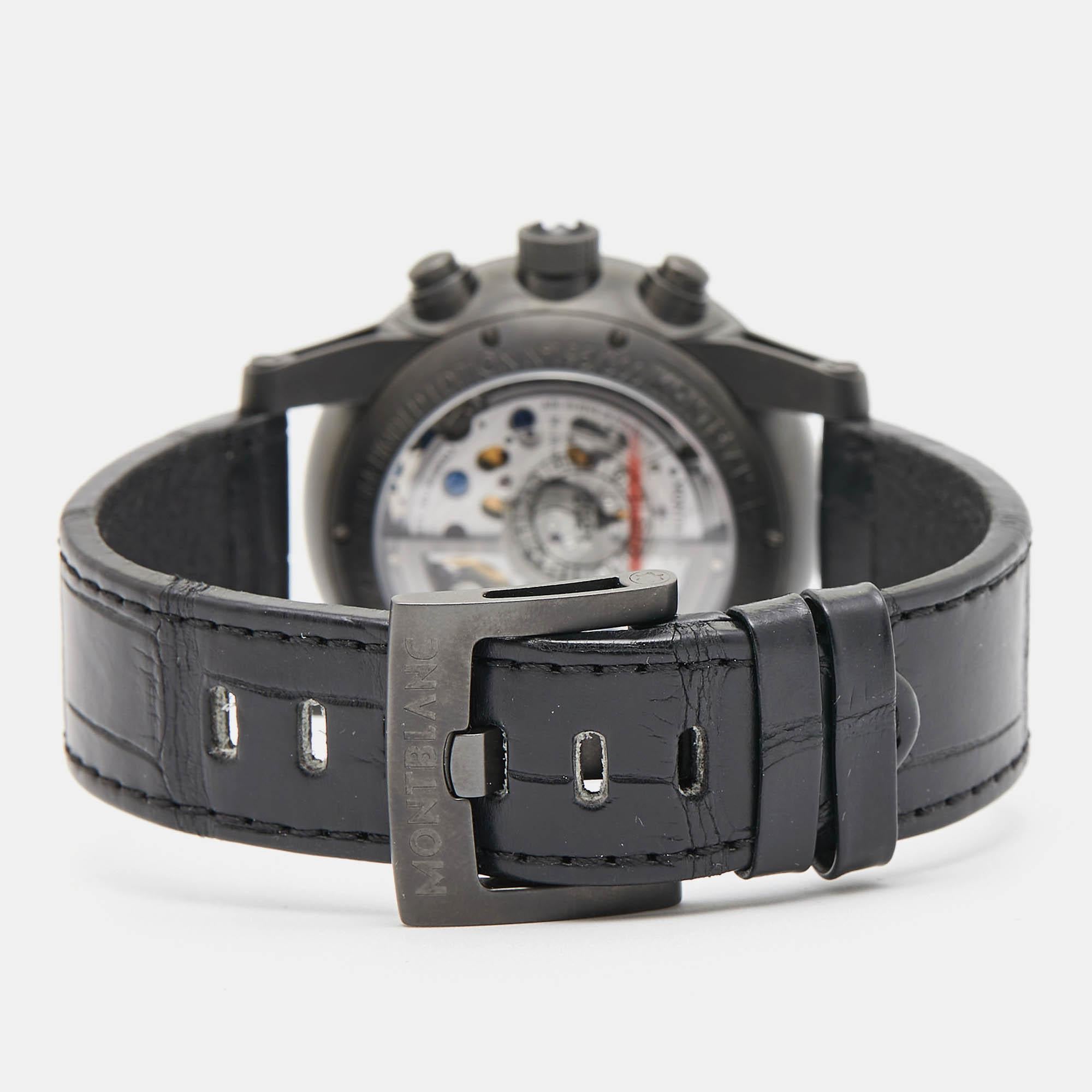 Men's Montblanc Titanium Timewalker Twinfly 106507 Limited Edition Wristwatch 43 mm For Sale